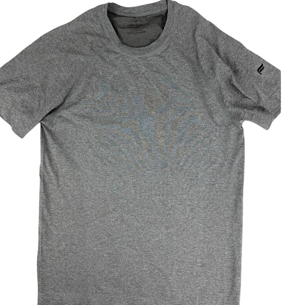 Fabletics Mens Heather Gray Activewear Training Tee Shirt Small Raglan
